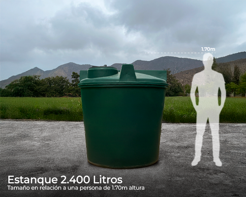 Estanque 2400 lts + kit bomba 0,5 hp