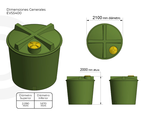 Estanque 5400 lts + kit bomba 0,5 hp