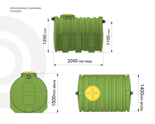 Combo fosa séptica 3250 lts. (hasta 12 personas)