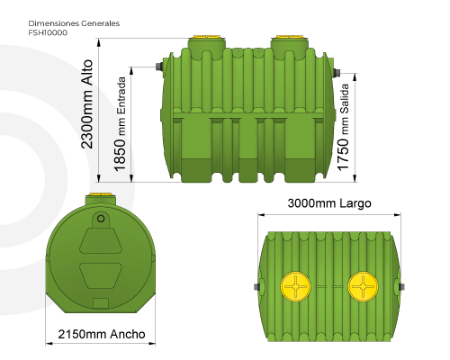Fosa septica horizontal 10000 lts.