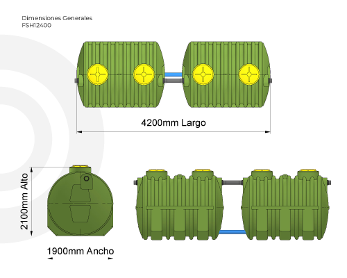 Fosa séptica horizontal 12400 lts.