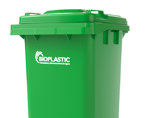 Contenedor de basura verde  120 litros