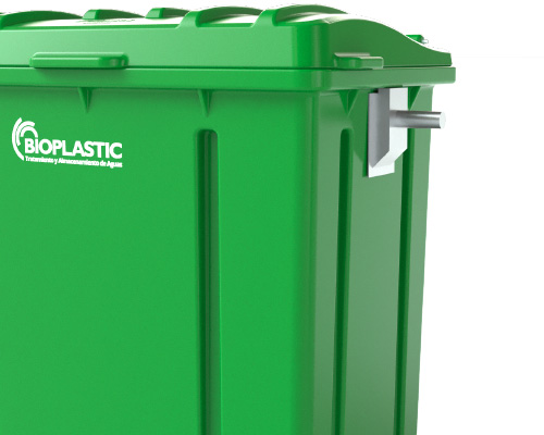 Contenedor de basura verde 660 litros