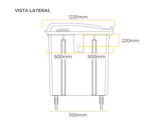 Contenedor de basura verde  1100 litros