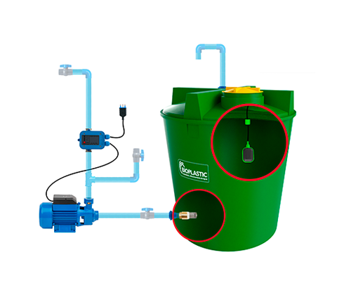 Estanque 3400 lts + kit bomba 0,5 hp