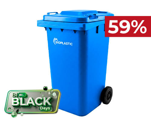 Contenedor de basura azul 240 litros