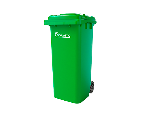 Contenedor de basura verde  120 litros