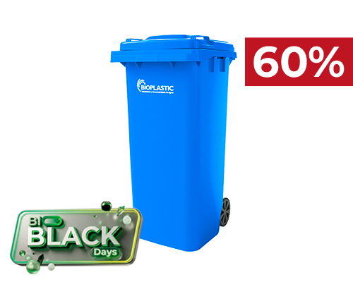 Contenedor de basura azul  120 litros