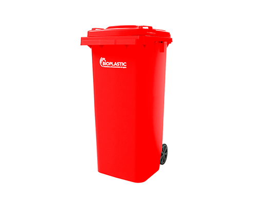 Contenedor de basura rojo  120 litros