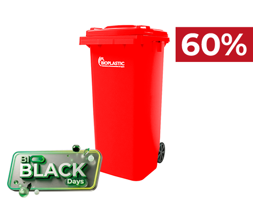Contenedor de basura rojo  120 litros