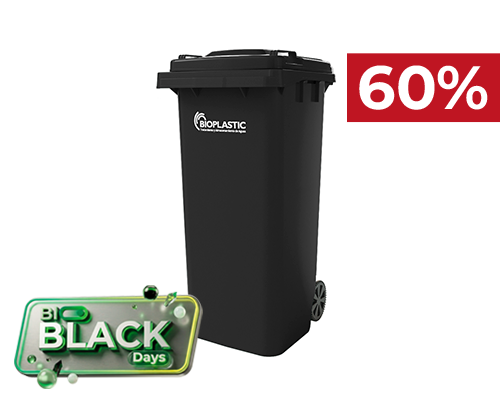 Contenedor de basura negro  120 litros