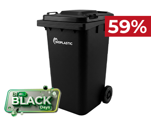 Contenedor de basura negro 240 litros